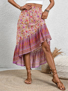High-Low Elastic Waist Skirt - Charming Charlie