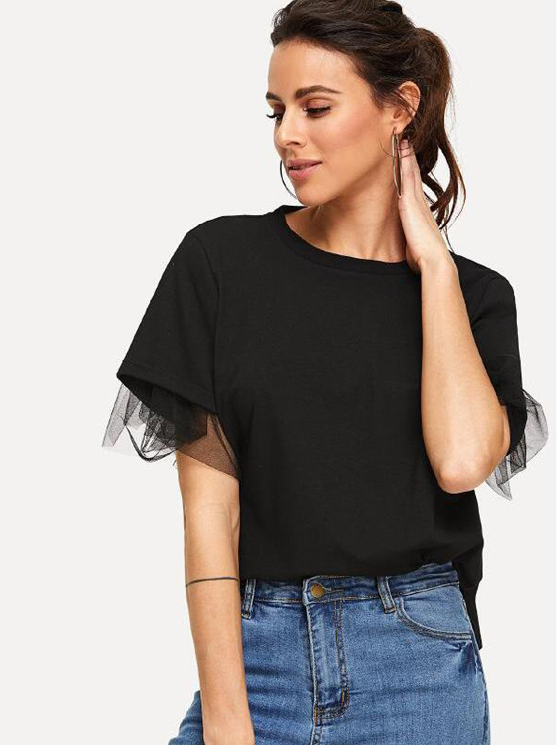 Round Neck Short Sleeve Top - Charming Charlie