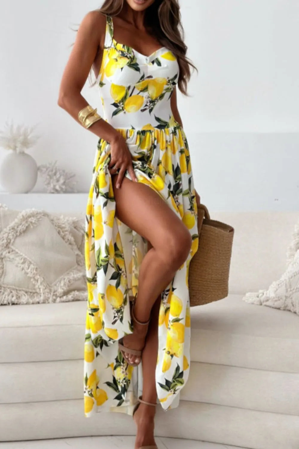 Lemon Print Sweetheart Neck Maxi Dress Charming Charlie Lemon Print Sweetheart Neck Maxi Dress Charming Charlie