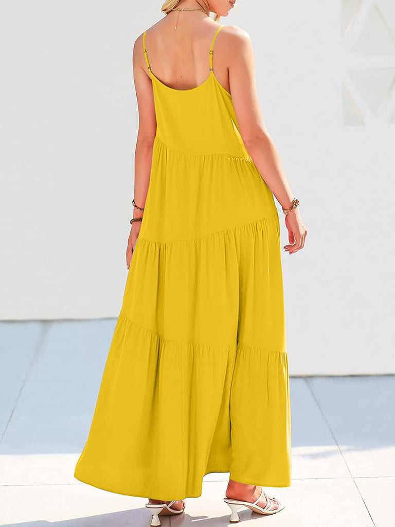 Cross-pleated Spaghetti Strap Chiffon Dress Stormy Plus Size