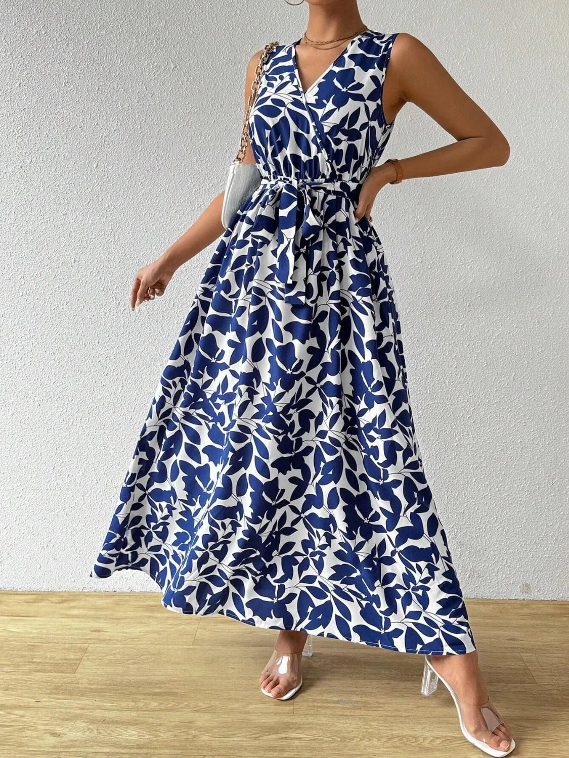 Our Story Surplice Neckline Maxi Dress Off White