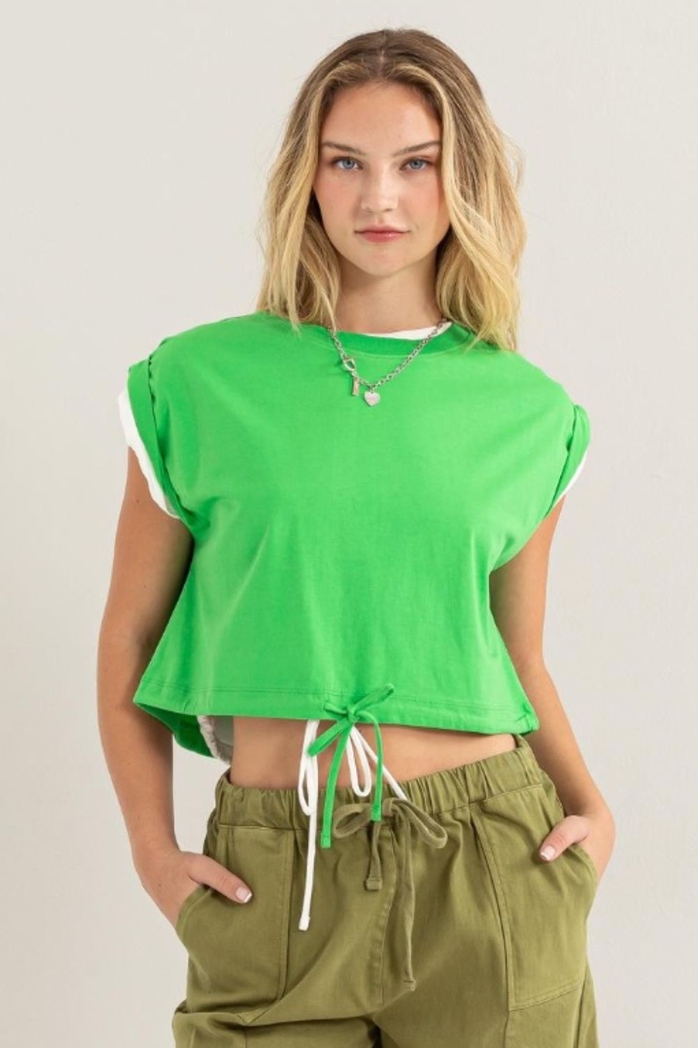 HYFVE Drawstring Hem Crop Top - Charming Charlie