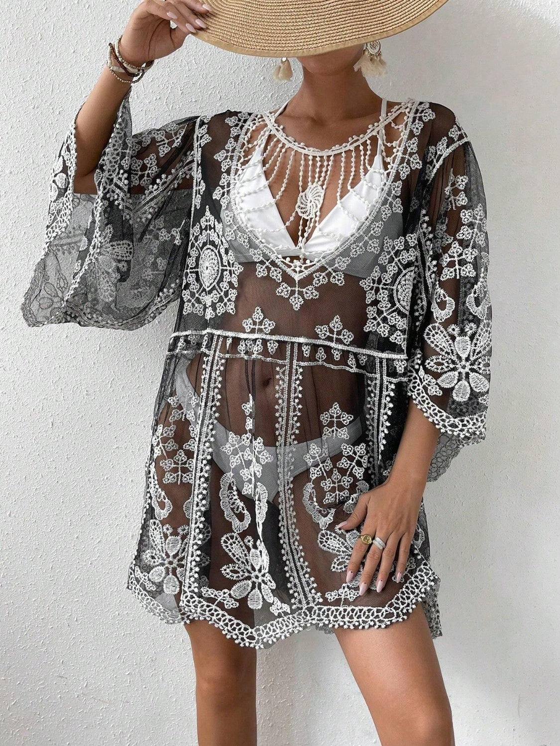 Lace Round Neck Cover-Up - Charming Charlie