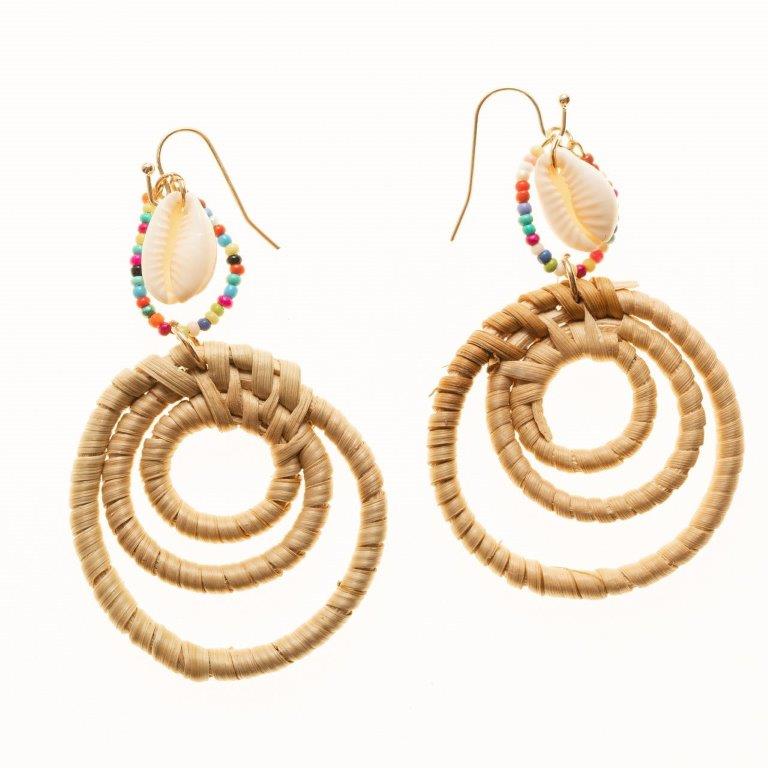 Wood and Shell Drop Earrings - Charming Charlie