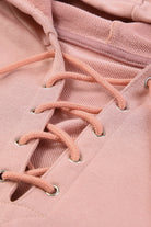 Lace Up Long Sleeve Hoodie - Charming Charlie