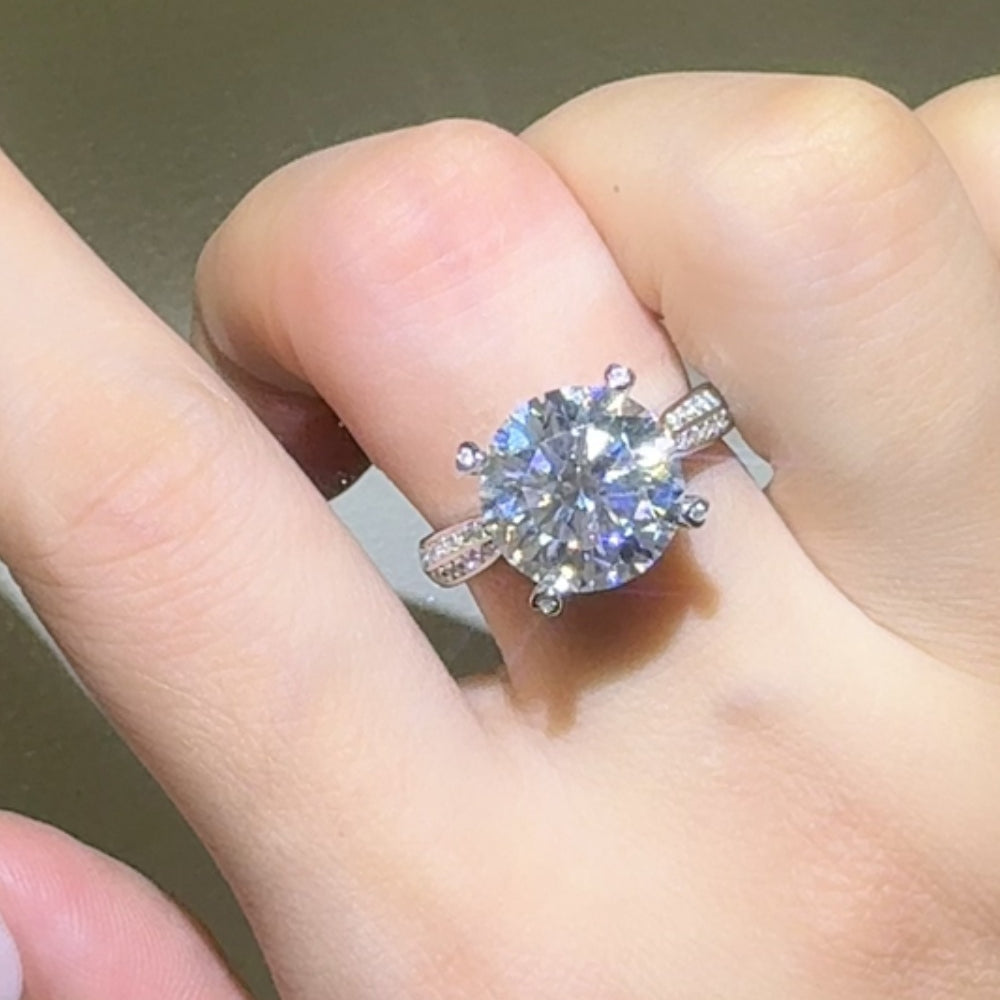 Diamond Ring Sterling Silver Rings Under $5 Carat Moissanite 925