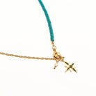 Gold Turquoise Beaded Necklace - Charming Charlie