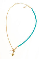 Gold Turquoise Beaded Necklace - Charming Charlie