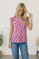 Wild Berry Ruffles Blouse - Charming Charlie