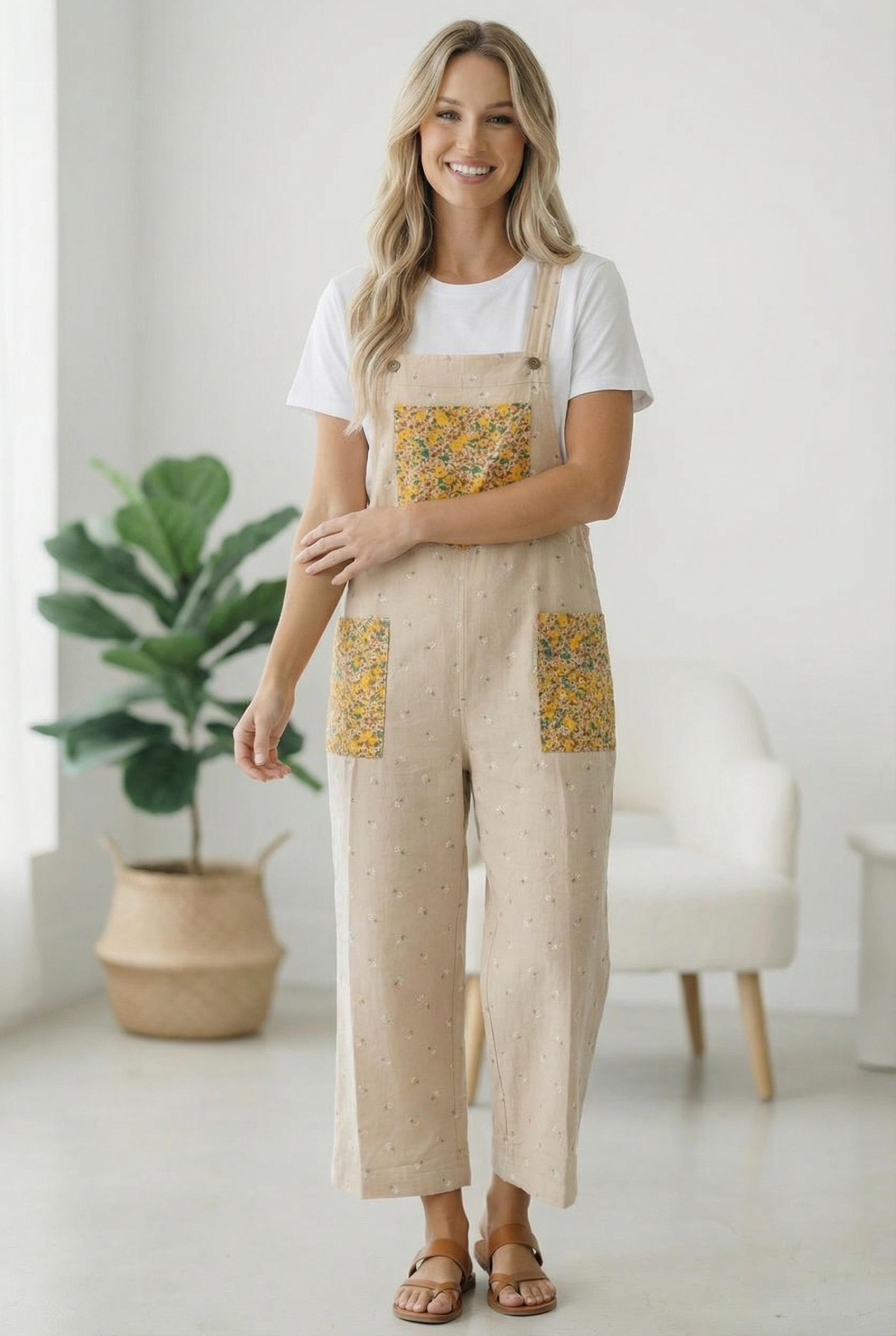 Sunflower Patch Pocket Overalls - Charming Charlie