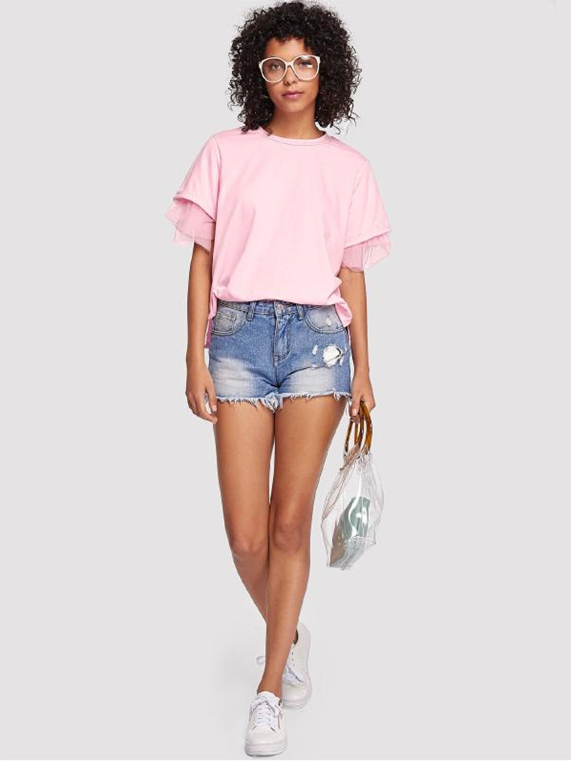 Round Neck Short Sleeve Top - Charming Charlie