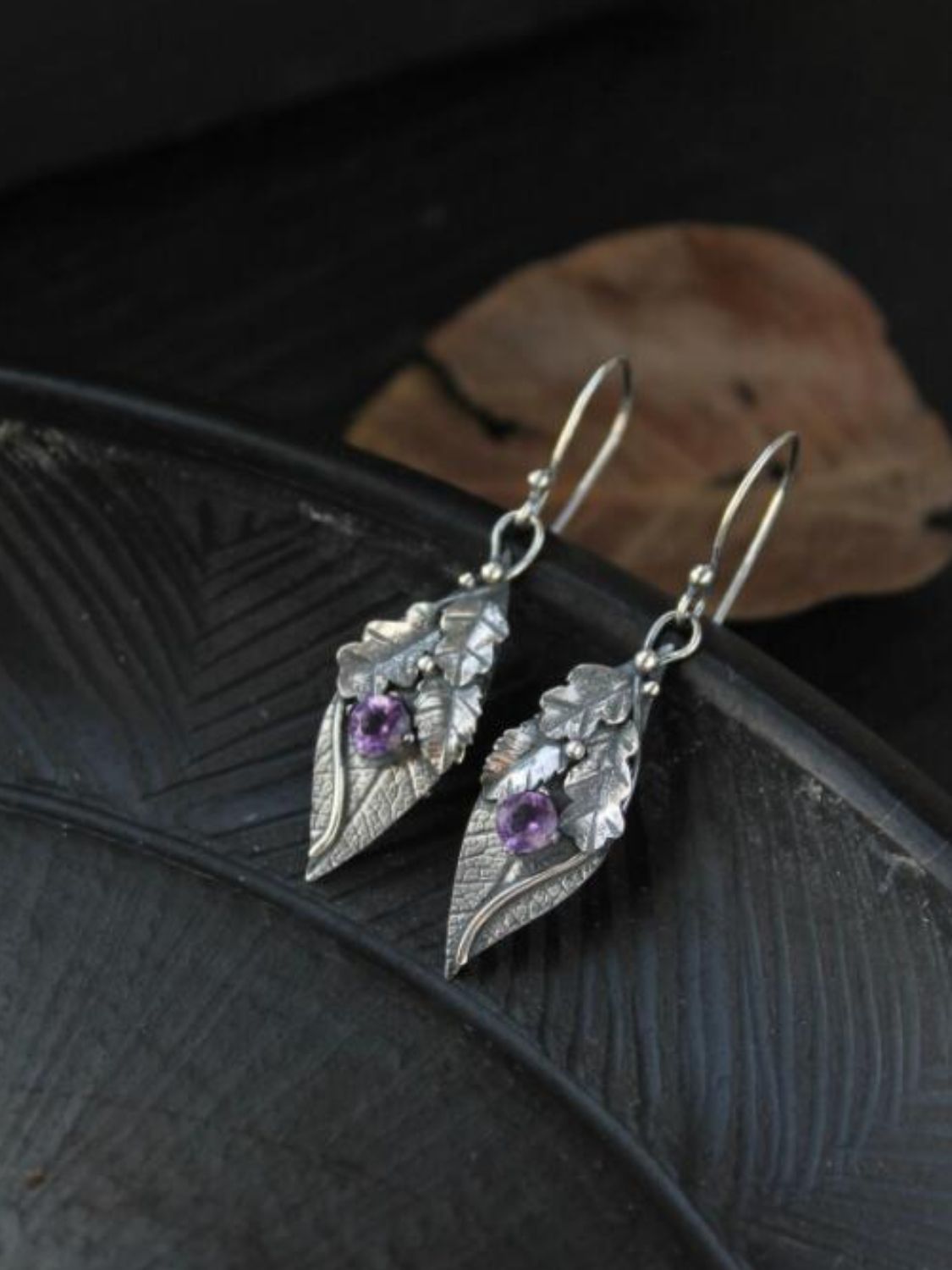Alloy Rhinestone Leaf Shape Earrings - Charming Charlie