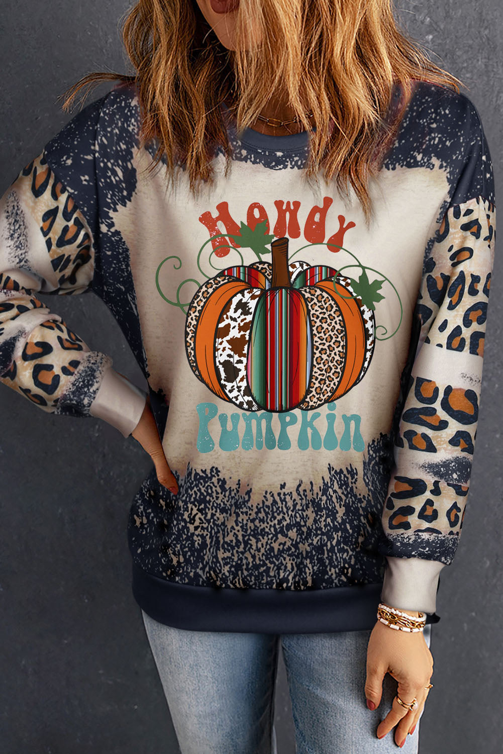 Pumpkin Graphic Long Sleeve Sweatshirt - Charming Charlie