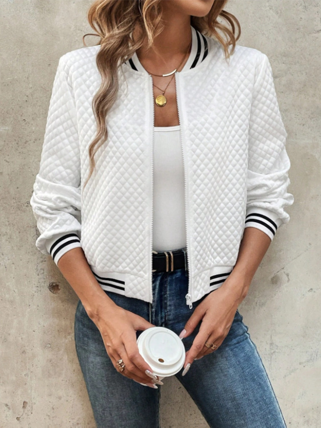 Zip Up Long Sleeve Jacket main image 0