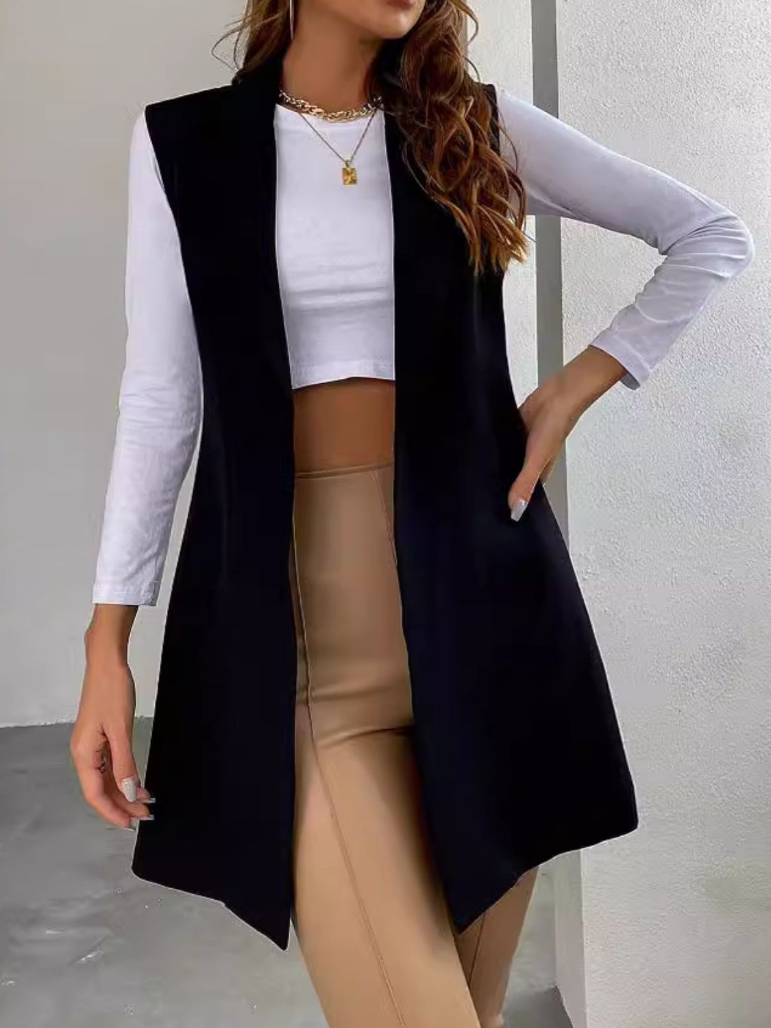 Open Front Longline Vest Coat - Charming Charlie