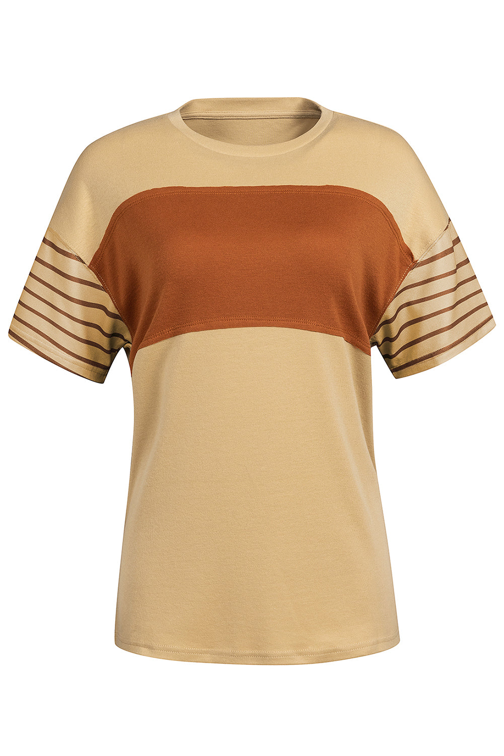 Striped Round Neck Short Sleeve T-Shirt - Charming Charlie