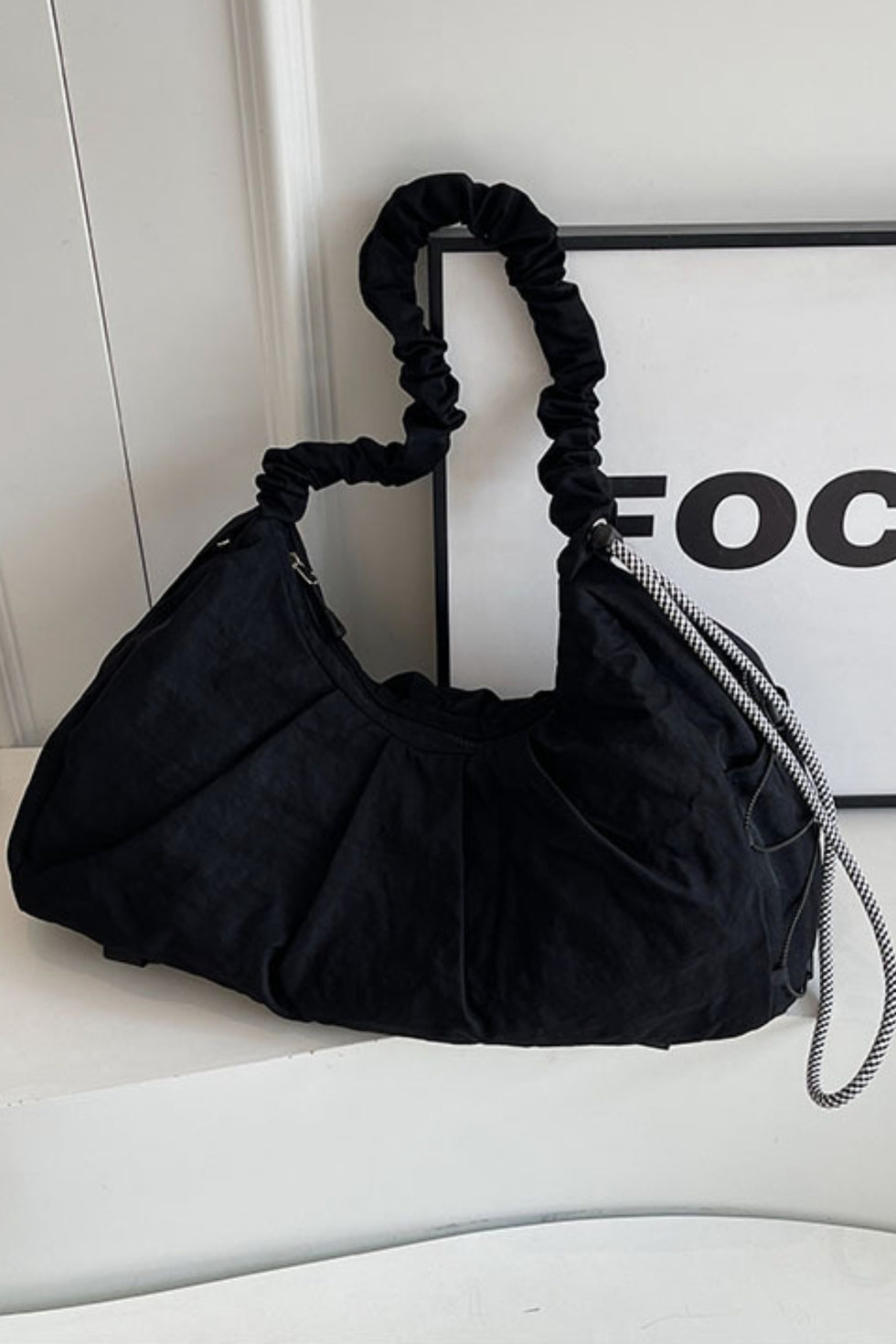 Drawstring Strap Ruched Crossbody Bag – Charming Charlie