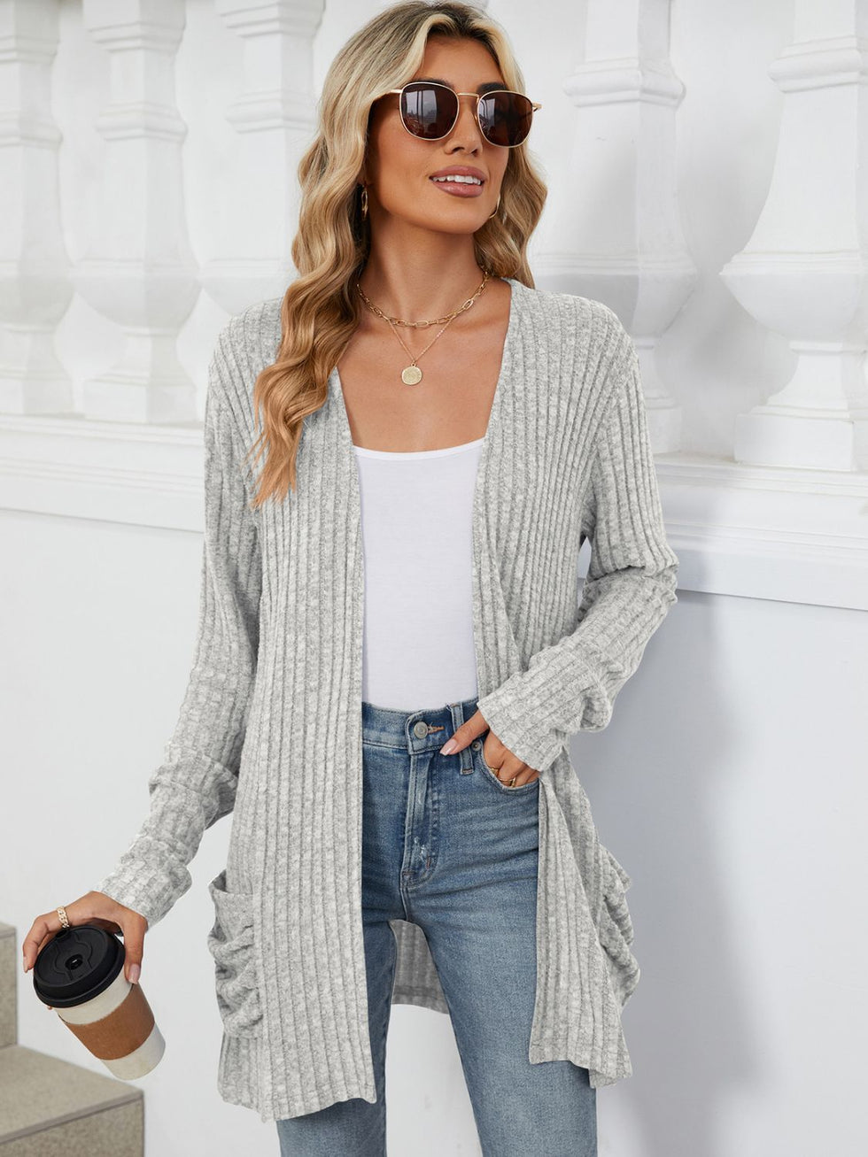 Open Front Long Sleeve Cardigan main image 0