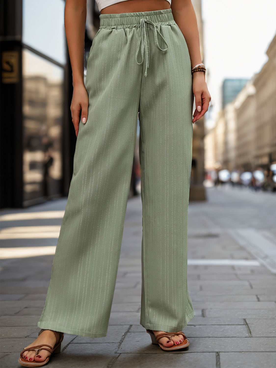 High Waist Wide Leg Pants - Charming Charlie