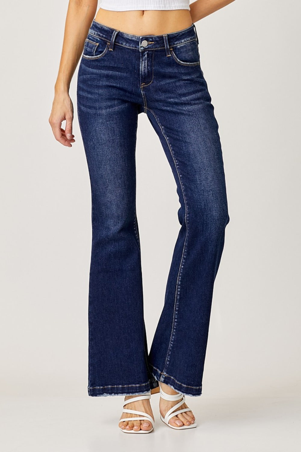 RISEN Full Size Low Rise Flare Jeans - Charming Charlie