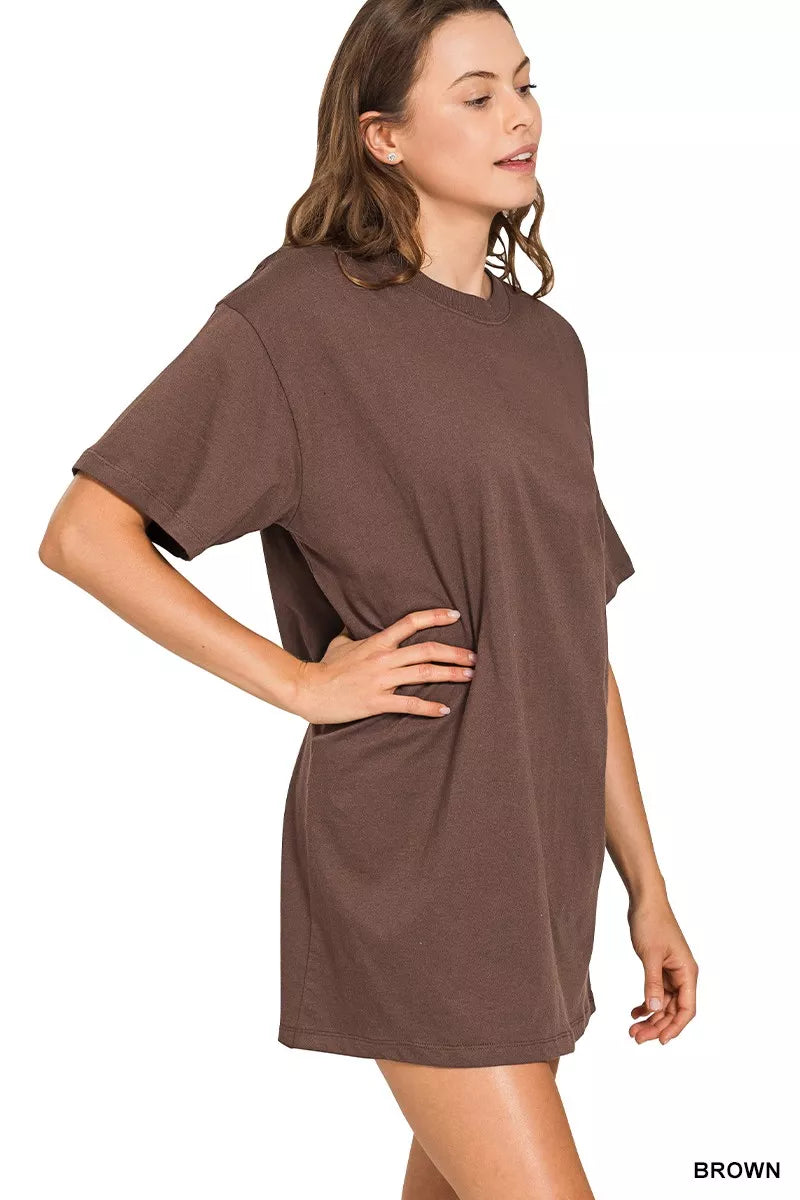 Zenana Short Sleeve Mini Tee Dress – Charming Charlie