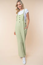 White Birch Texture Sleeveless Wide Leg Jumpsuit - Charming Charlie