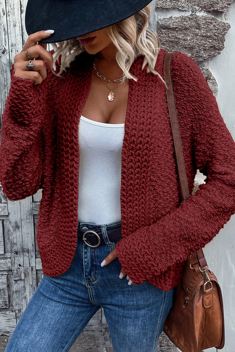 Solid Color Open Front Cardigan - Charming Charlie