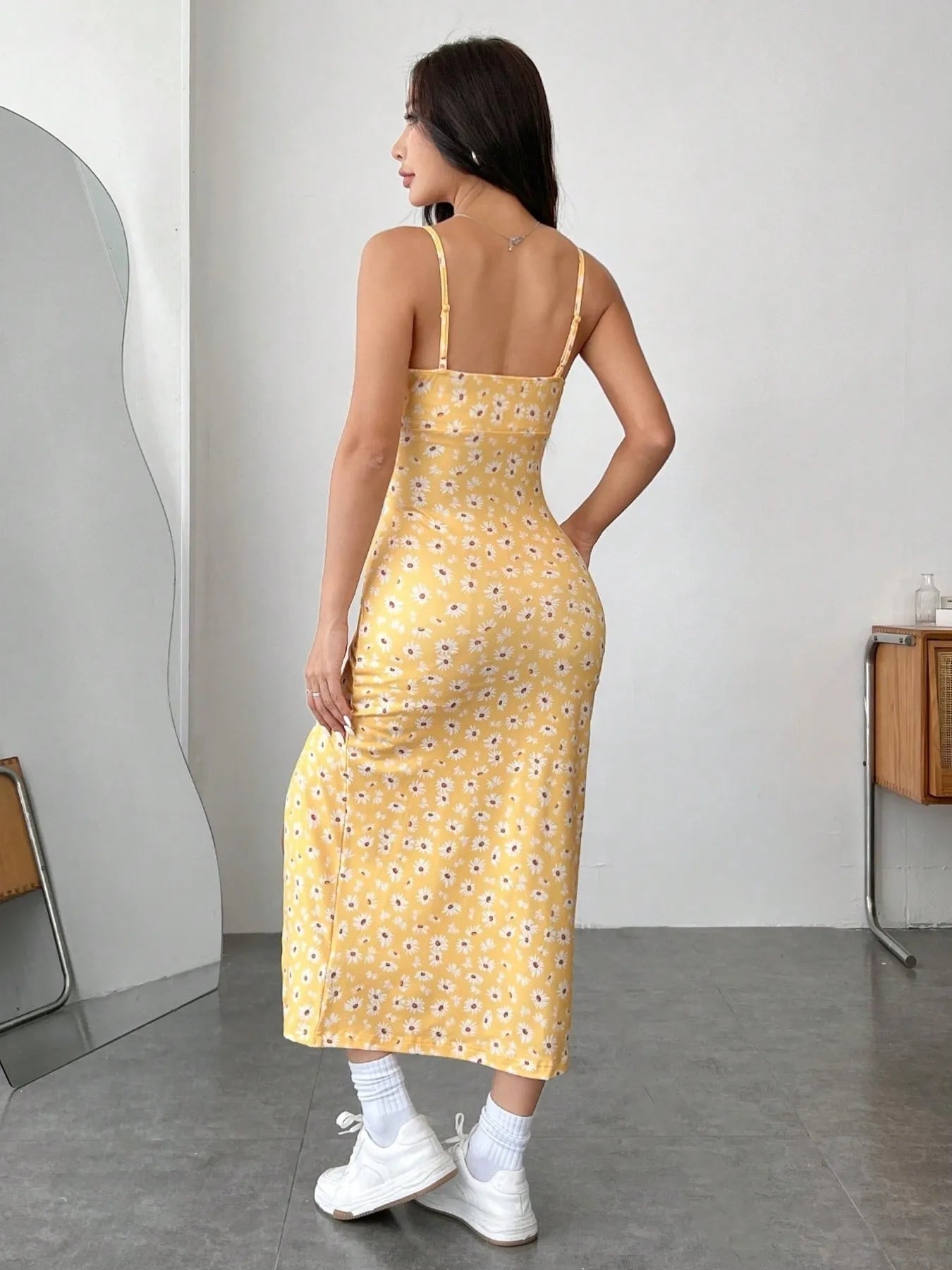 Daisy Print Cami Midi Dress with Slit Charming Charlie Daisy Print Cami Midi Dress with Slit Charming Charlie