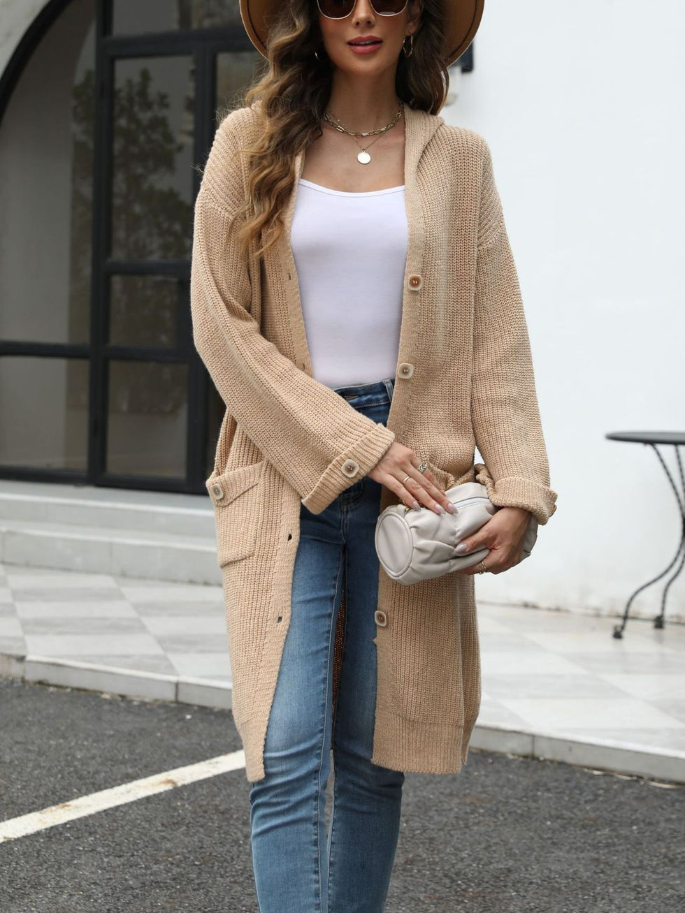 Pocketed Button Up Long Sleeve Denim Shirt
