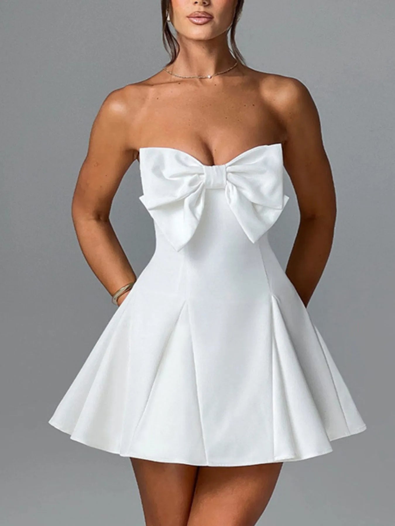 Bow Tube A-Line Mini Dress – Charming Charlie
