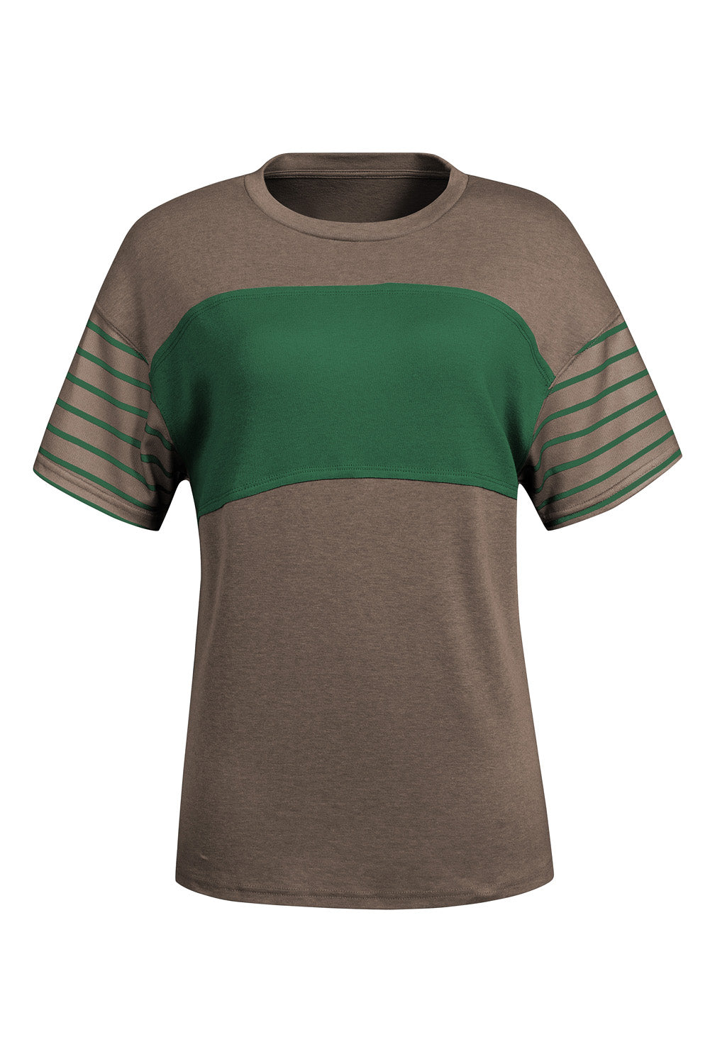 Striped Round Neck Short Sleeve T-Shirt - Charming Charlie