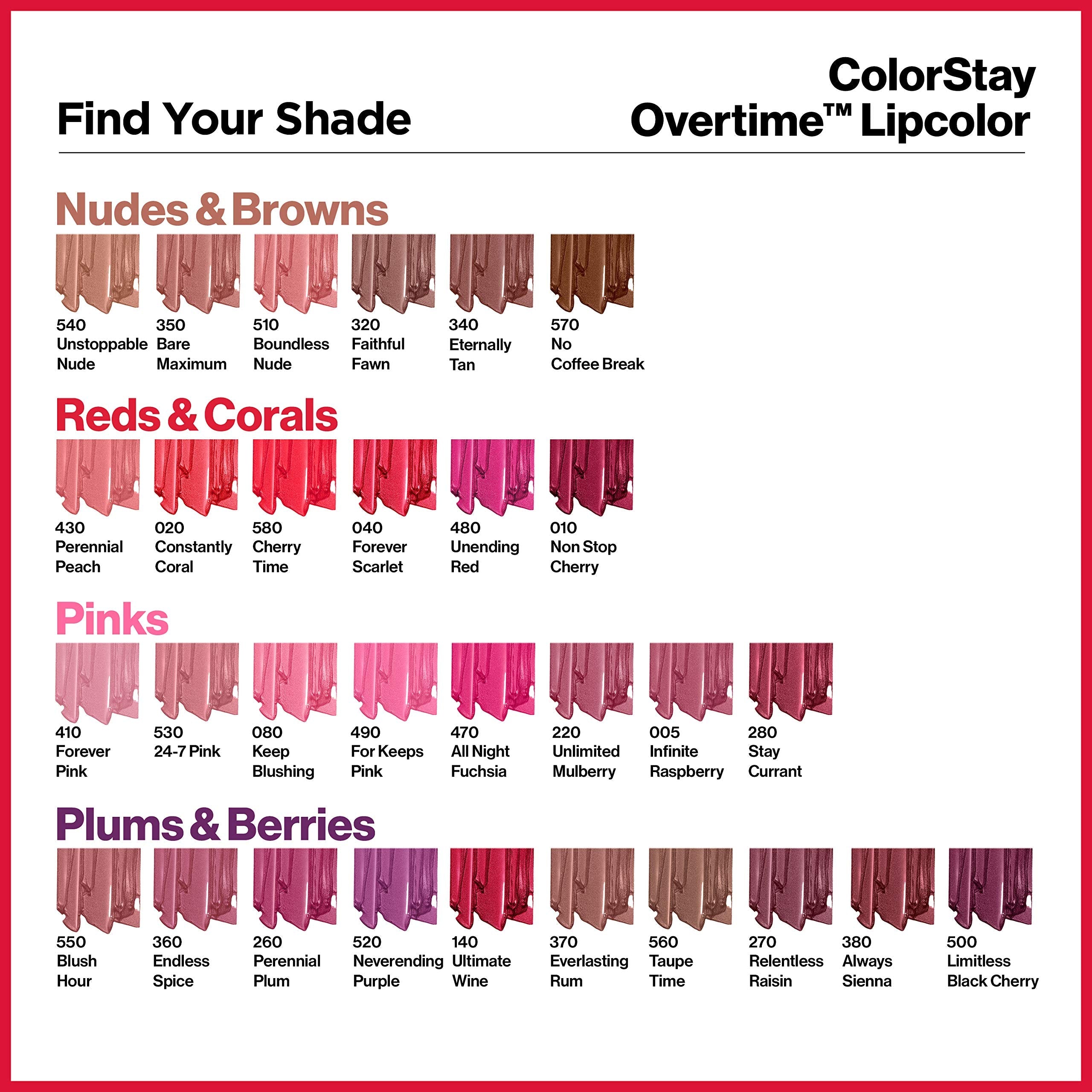Revlon Liquid Lipstick with Clear Lip Gloss, ColorStay Overtime Lipcolor, Dual Ended with Vitamin E, 470 All Night Fuchsia, 0.07 Fl Oz - Charming Charlie