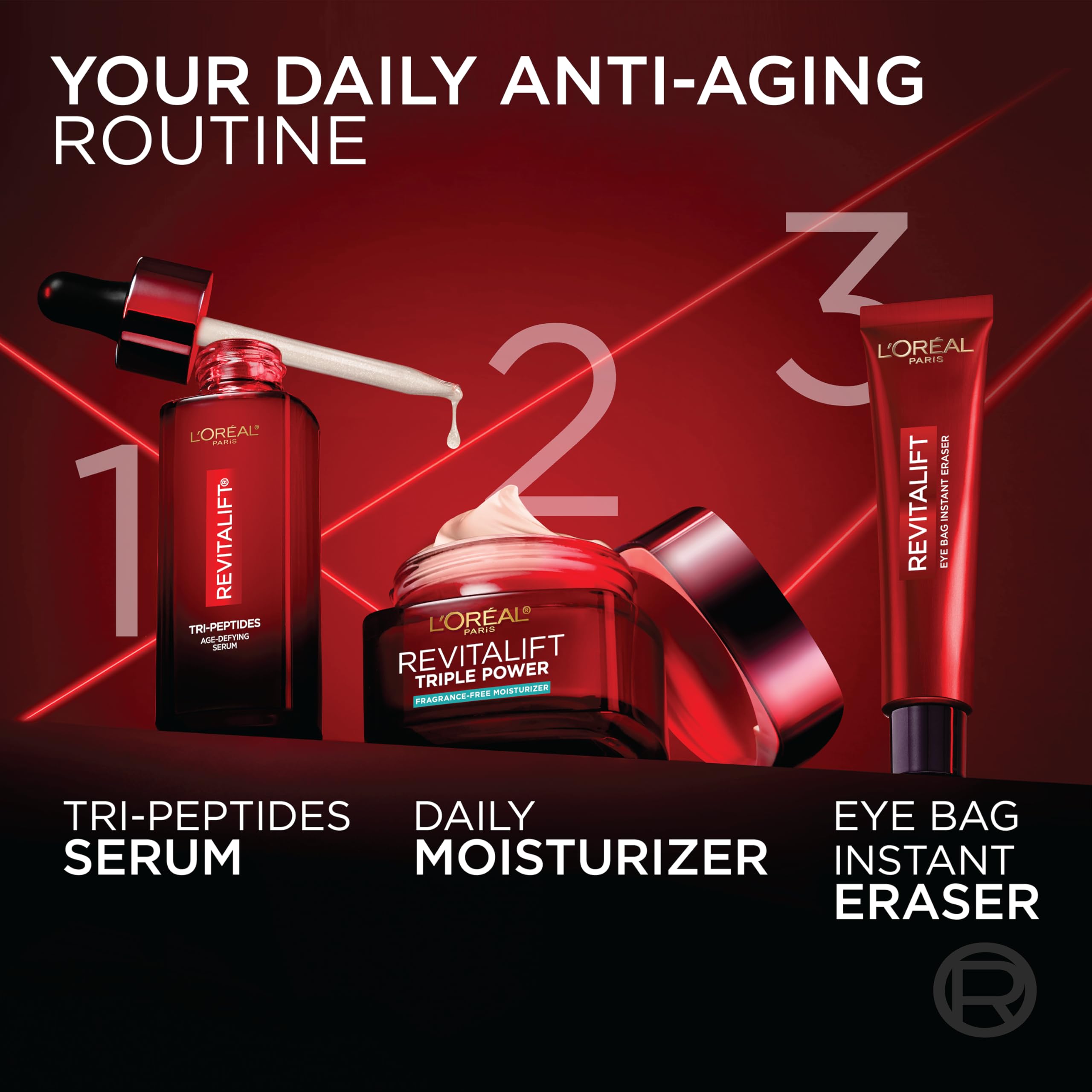 Loreal Paris revitaliftface creamfacereduce wrinkles, firm and brighten skincreambottlehyaluronic acid and vitamin cfragrance free - Charming Charlie