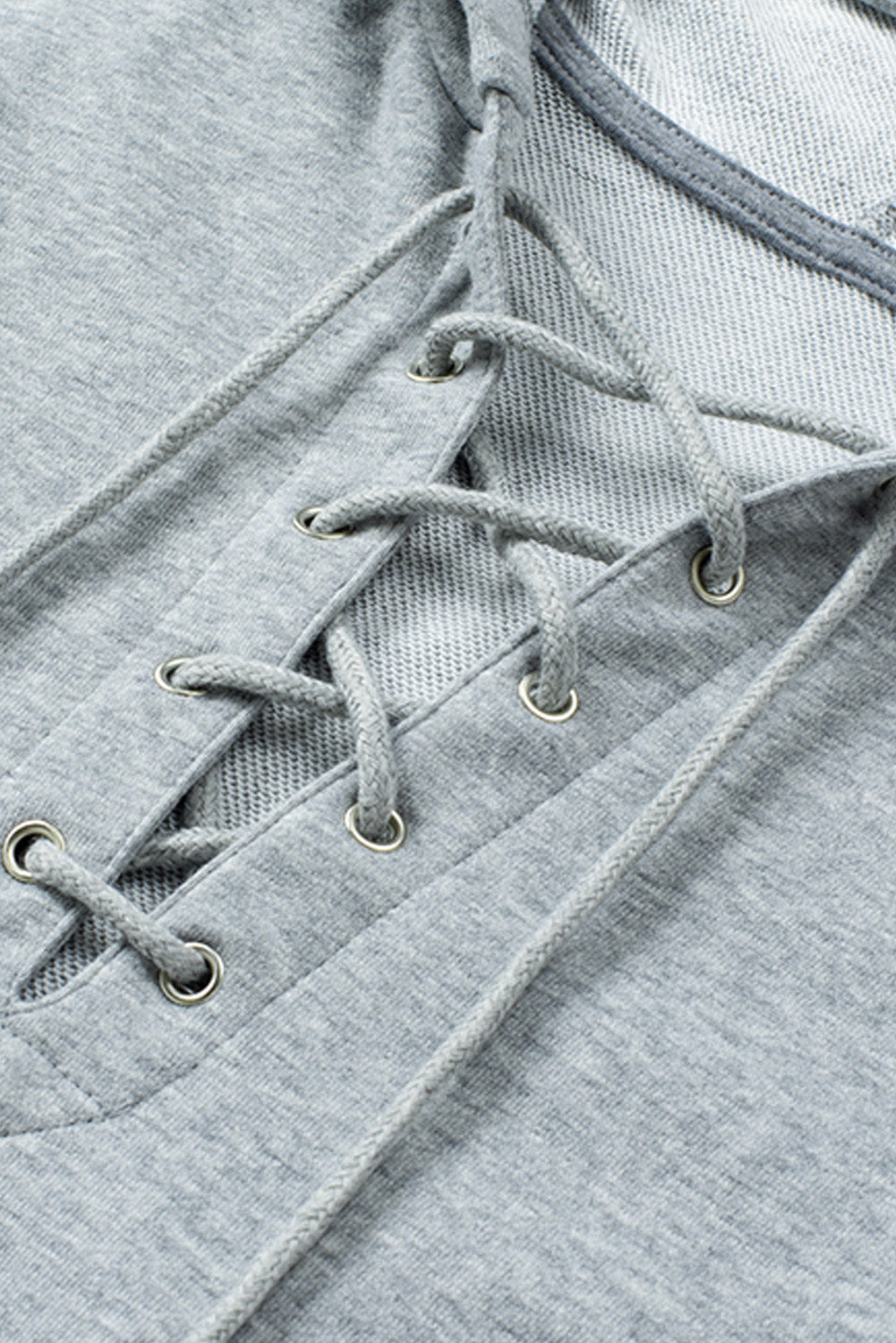 Lace Up Long Sleeve Hoodie - Charming Charlie