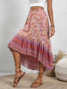 High-Low Elastic Waist Skirt - Charming Charlie