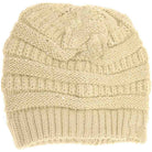 Beige Sequin CC Beanies combine stylish sparkle with reliable warmth, making them perfect for chilly days. Crafted with soft, cozy materials, these beanies provide comfortable wear while the sequined exterior adds a touch of sophisticated shine. Ideal for those seeking both function and fashion, they effortlessly elevate any cold-weather outfit. 