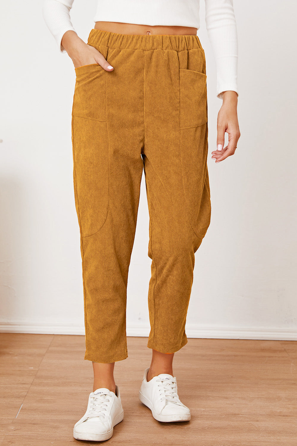 Pocketed Elastic Waist Pants - Charming Charlie