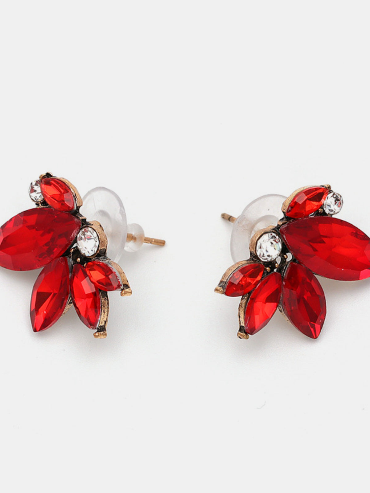 Alloy Rhinestone Flower Stud Earrings - Charming Charlie
