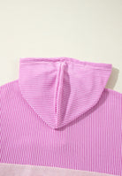 Corded Color Block Drawstring Hoodie - Charming Charlie