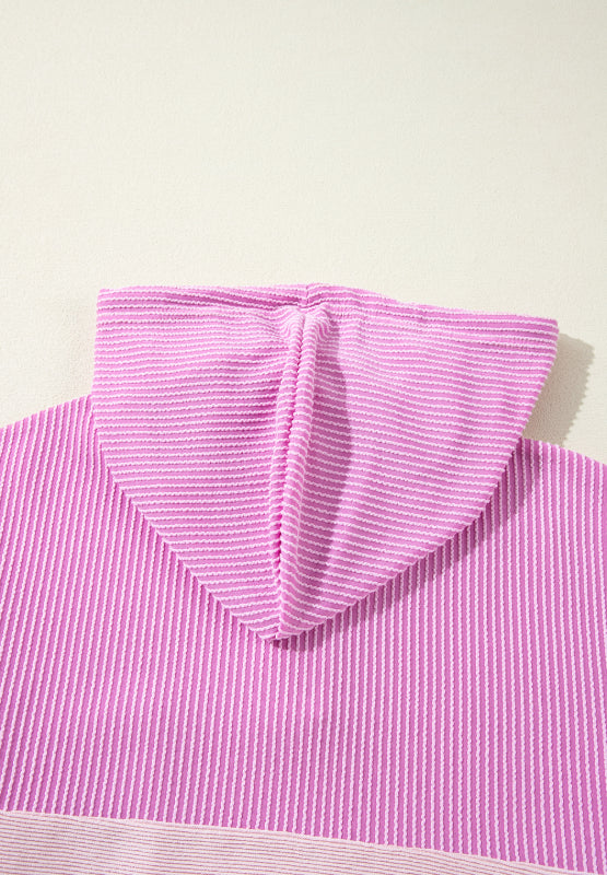 Corded Color Block Drawstring Hoodie - Charming Charlie