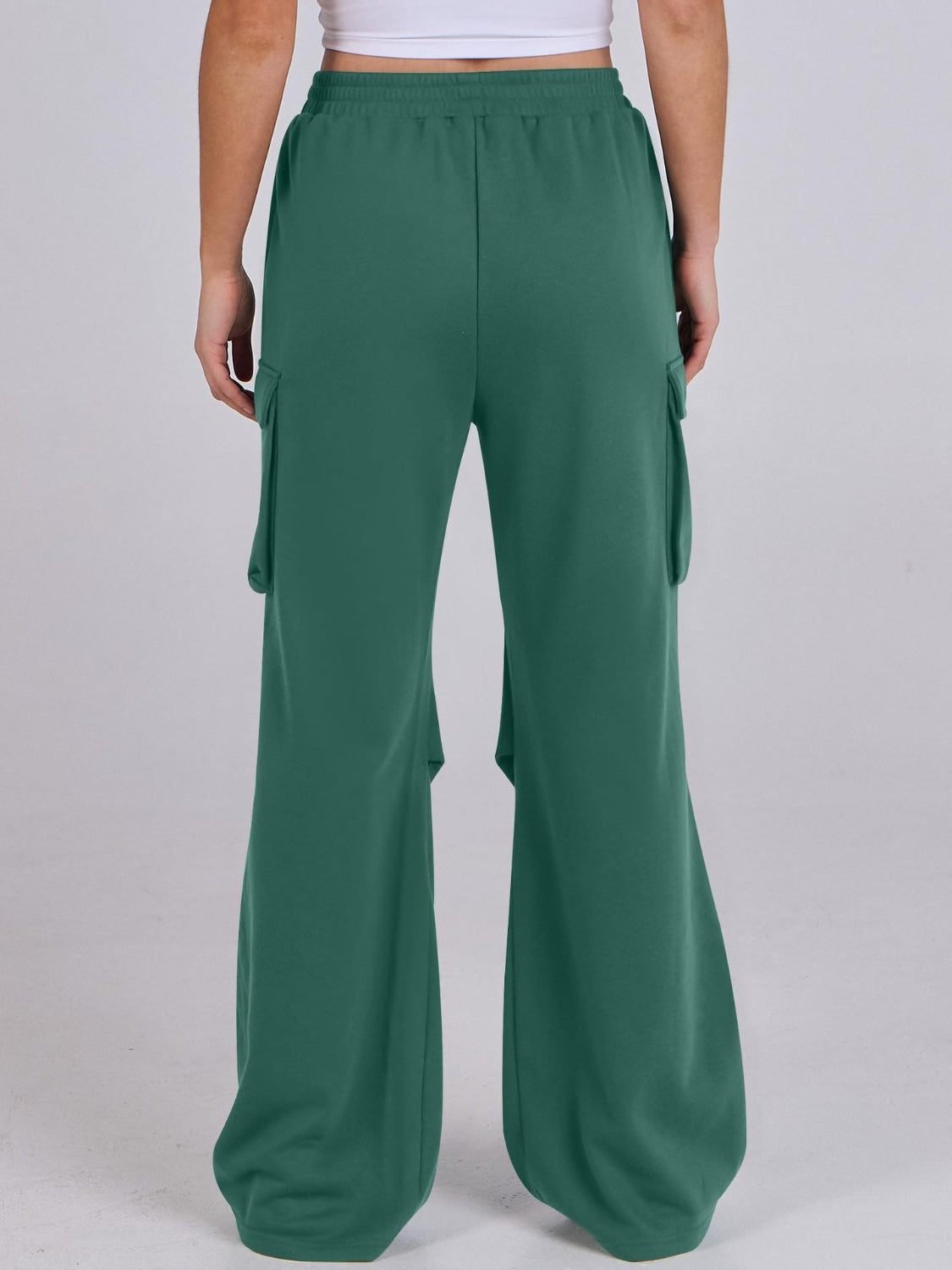 Elastic Waist Wide Leg Pants with Pockets - Charming Charlie
