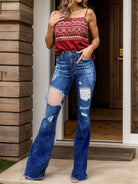 Raw Hem Distressed Bootcut Jeans - Charming Charlie