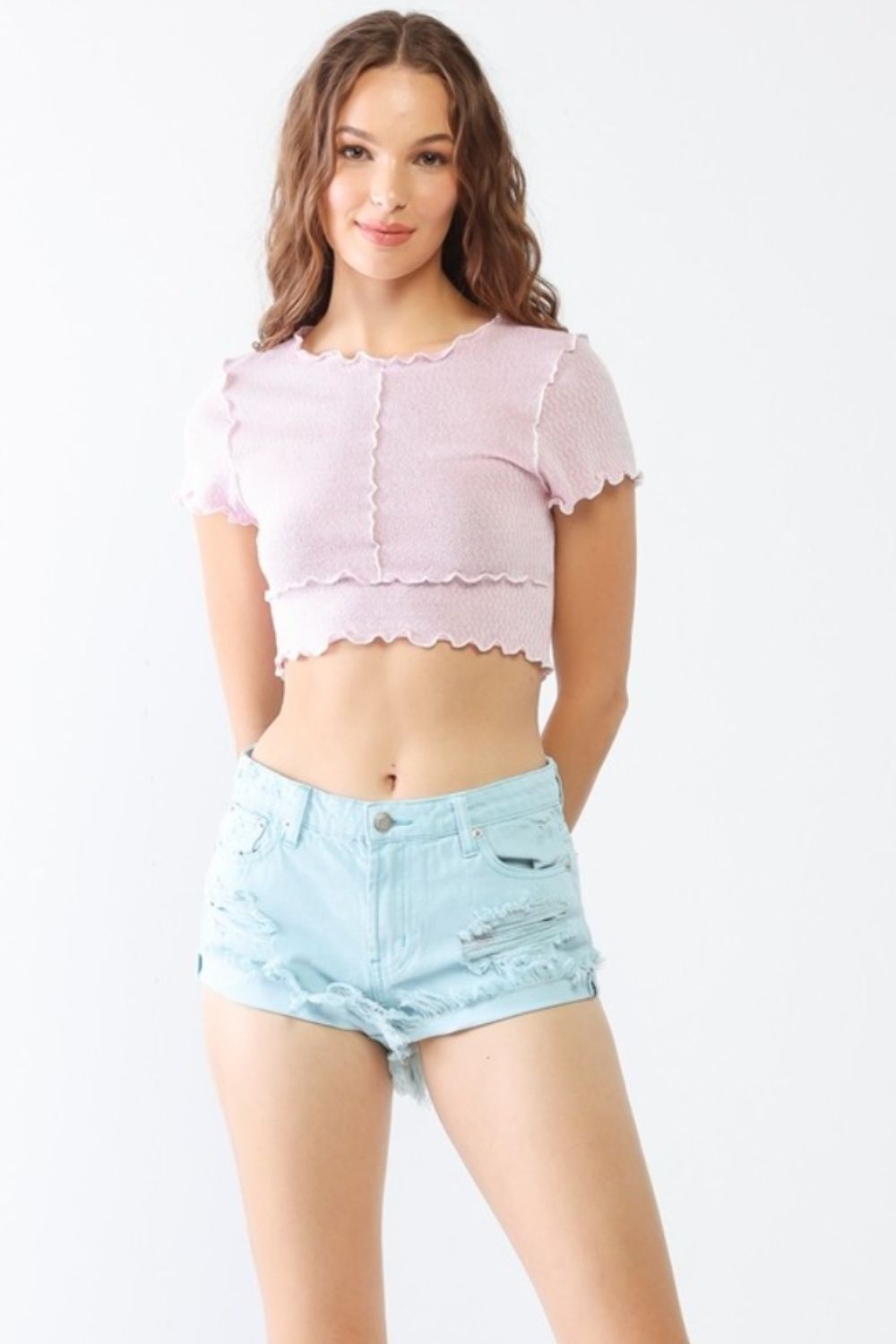 Tasha Apparel Distressed Ripped Denim Shorts - Charming Charlie