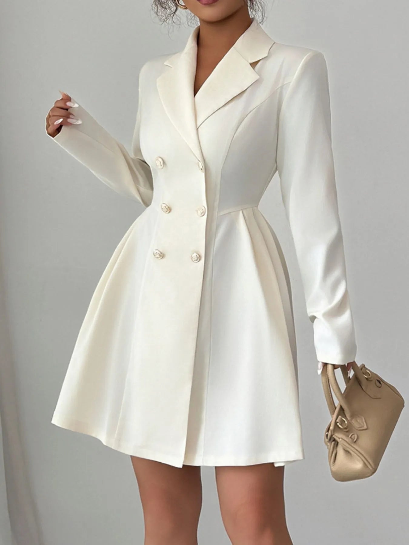 white blazer black dress Two-Tone Suited Blazer