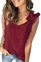 Full Size Swiss Dot V-Neck Tank - Charming Charlie