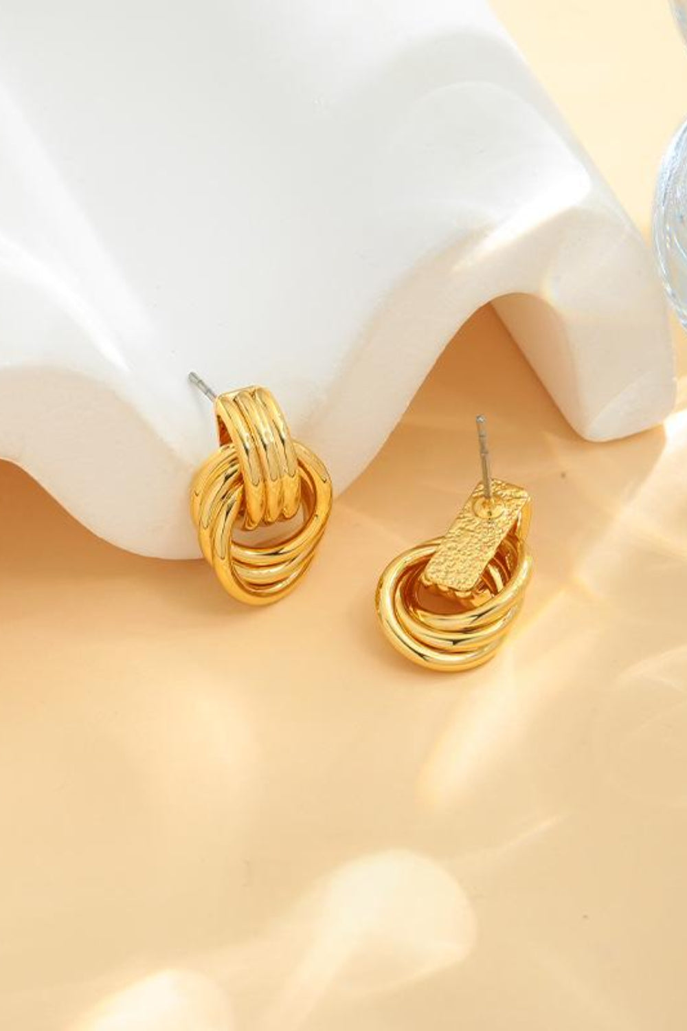 Gold-Plated Knotted Stud Earrings - Charming Charlie