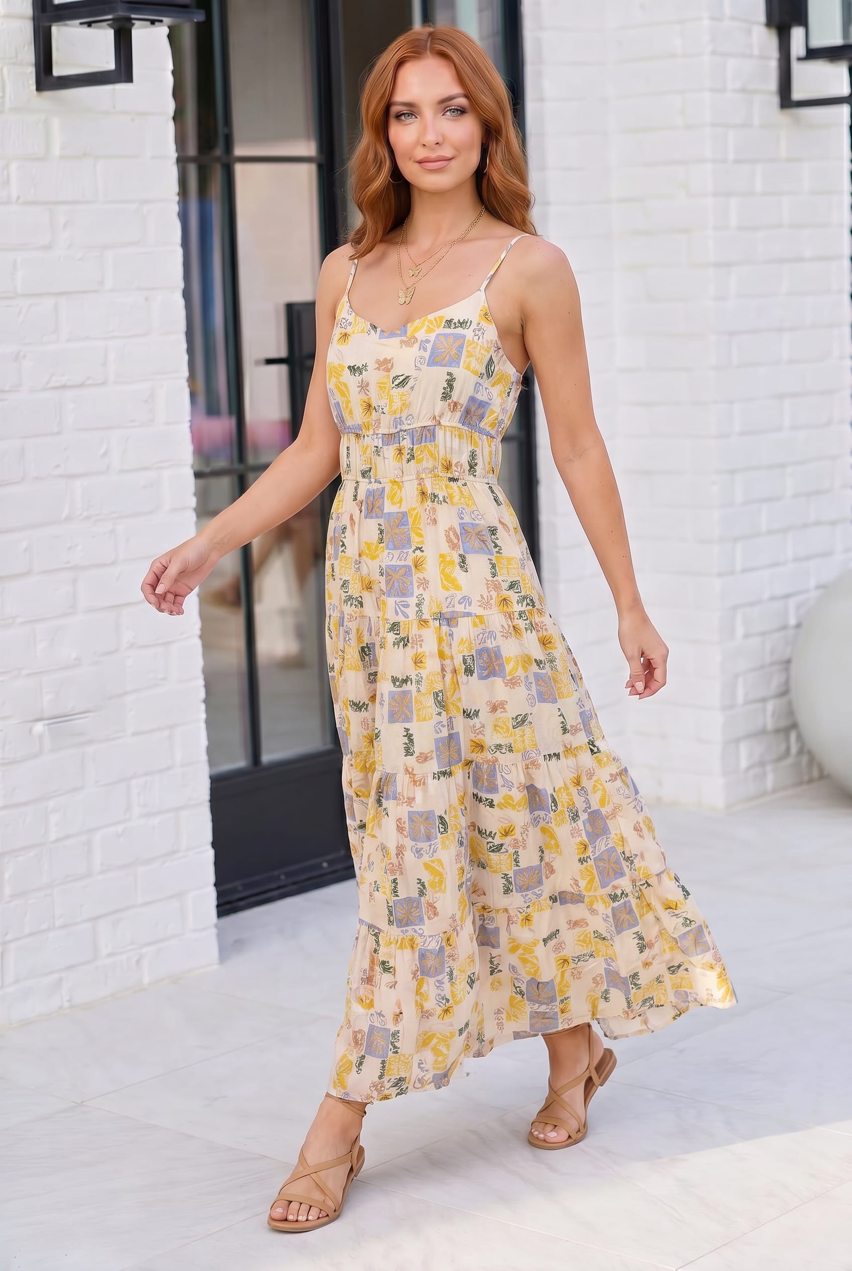 Sun Kissed Patchwork Print Tiered Maxi Dress - Charming Charlie