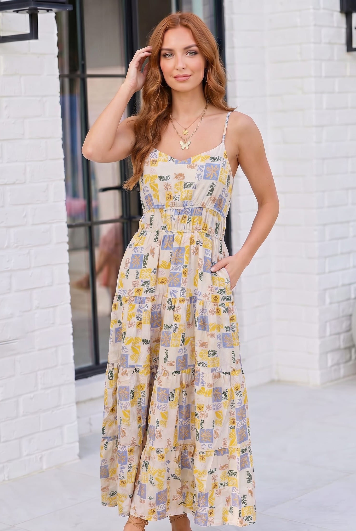Sun Kissed Patchwork Print Tiered Maxi Dress - Charming Charlie