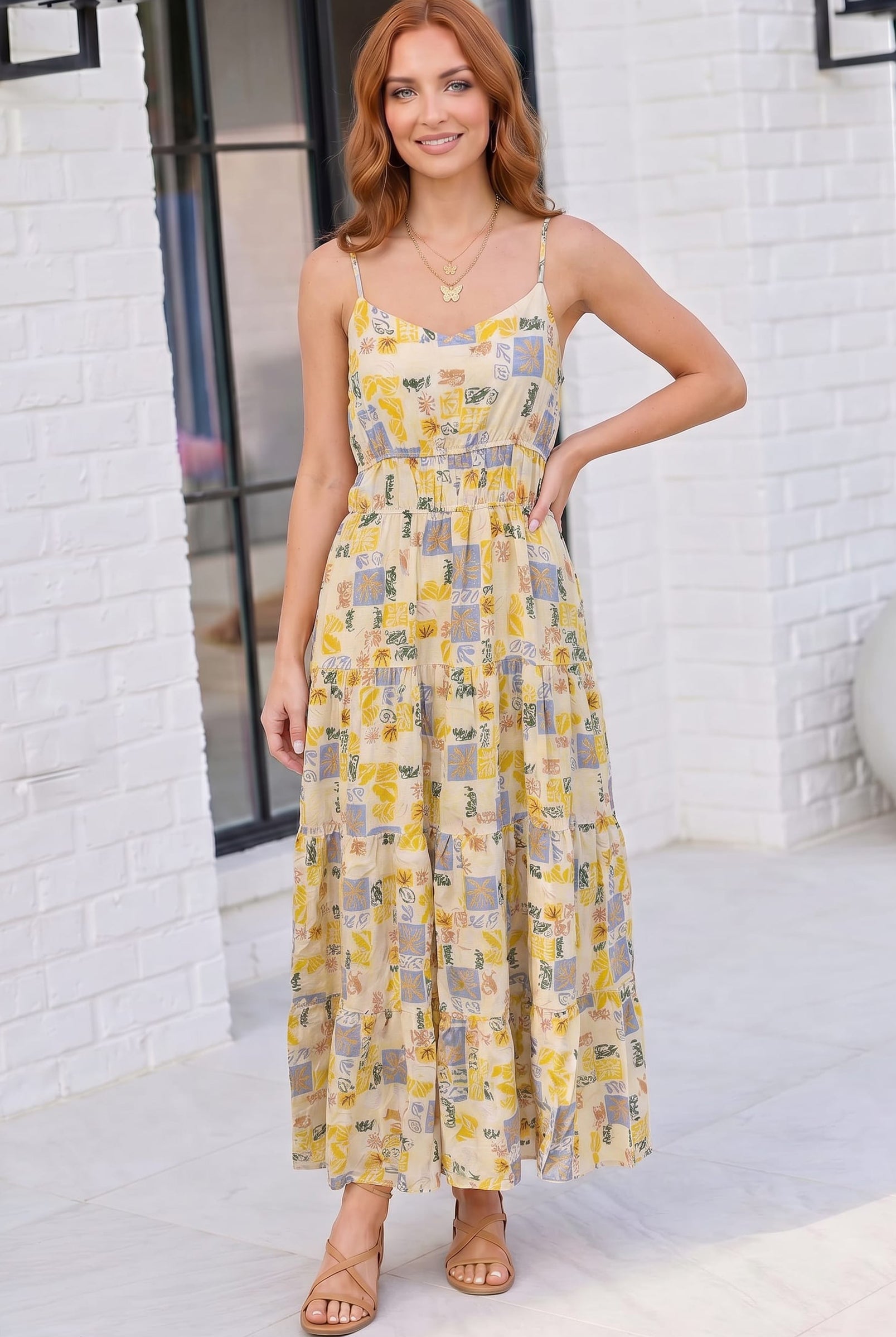 Sun Kissed Patchwork Print Tiered Maxi Dress - Charming Charlie