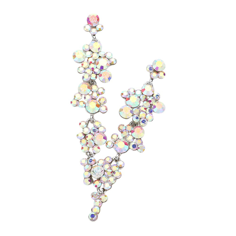 Pearl Crystal Rhinestone Vine Drop Evening Earrings. Get ready with these bright earrings, put on a pop of color to complete your ensemble. Perfect for adding just the right amount of shimmer & shine and a touch of class to special events. Perfect Birthday Gift, Anniversary Gift, Mother's Day Gift, Graduation Gift.